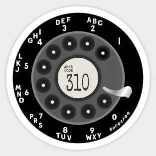 Rotary Dial Phone 310 Area Code T-Shirt Sticker